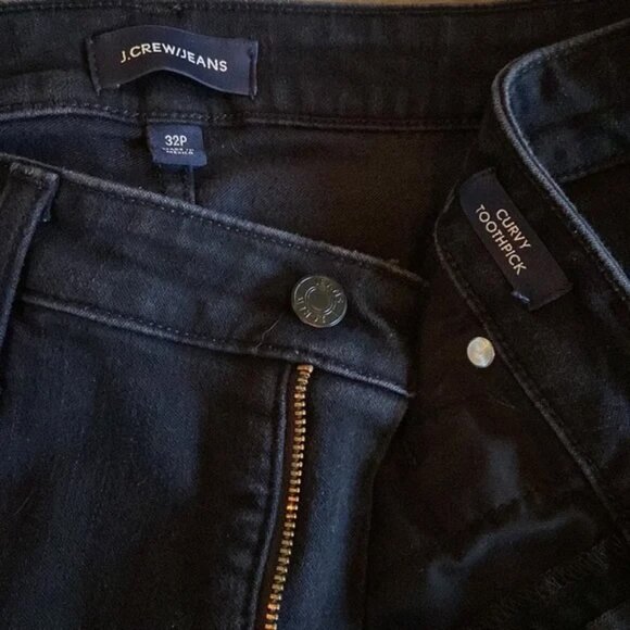 J.Crew Black Curvy Toothpick Jeans – Size 32P - Picture 3 of 8